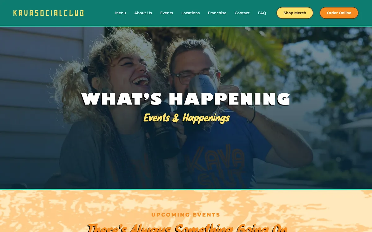 Kava Social Club: Events page